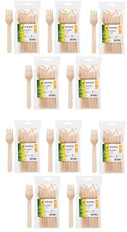 Heku be Green 20 Stück Länge 16,5cm Birkenholz (Holzgabeln, 10 Packungen)