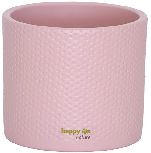 happy nature Keramik Blumentopf Toscana Silber rosa matt Ø 13.5 cm H 12.5 cm