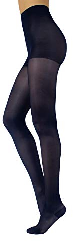 CALZITALY Stützstrumpfhose mit starker Kompression 10 mm/Hg, Feine Kompressionsstrumpfhosen Damen, S, M, L, XL, XXL, 3XL, 4XL, 70 DEN, Made in Italy (L, Blau)