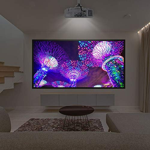 Dimexact Pantalla de proyección para videoproyector y Home Cinema, Full HD, 4K, 8K y 3D, 16: 9, de 80 a 120 Pulgadas, en Kit (90)