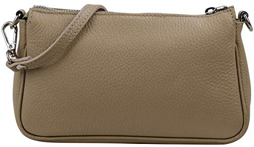 SH Leder Echtleder Schultertasche Umhängetasche Handtaschen Clutch kleine Tasche Abendtasche 23x13cm Jennie G323 (Helltaupe)