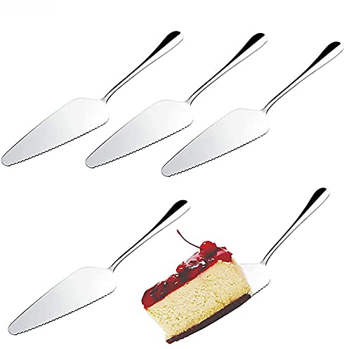 sylbx 5 Piezas Pala para Tarta Pala Tartas Acero Inoxidable Pala para Server Pastel,Apto para Cocina, Comedor, Fiesta, Apto para Lavavajillas (Color sólido)