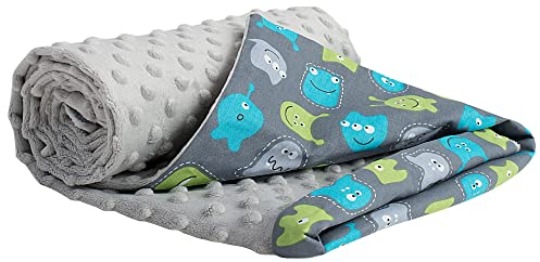 Medi Partners Babydecke Baby Decke Neugeborenen - Kuscheldecke Geschenk Babydecken 75x100cm für Kleinkinder Mädchen Krabbeldecke Kinderbett Kinderwagen 100% Baumwolle (Kreaturen mit grauem Minky)