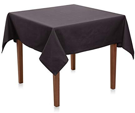 Tischdecke Uni Polyester - Einfarbig, Pflegeleicht, Bügelfrei, Tischtuch, Tischwäsche, Privat, Restaurant, Hotel, Handgefertigt, Made in Europa (Anthrazit, 130x130 cm)