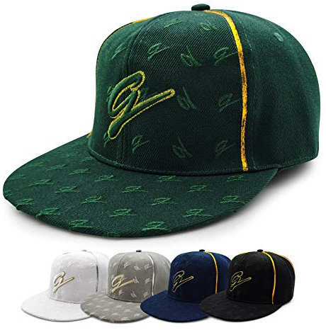 Gorra de Béisbol Unisex Hip Hop Snapback, Sombrero del Baloncesto, Sombrero Plano de Dance Hip Hop, Talla 58cm (Verde)