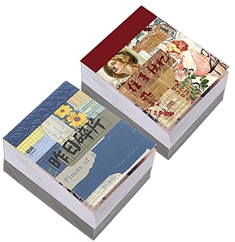 800 Hojas Álbum de Recortes de Papel Decorativo, Papel Scrapbooking Vintaje, Fondo Scrapbook, DIY Scrapbooking, para Album Scrapbook Tarjetas de Felicitación Journal Card, 2 Estilos
