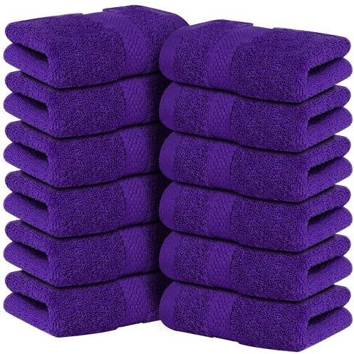 Infinitee Xclusives 100% Cotton Luxury Wash Cloths for Showering - 12 Pack