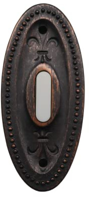 HOMEnhancements Rubbed Bronze Traditional Oval Doorbell, Wired Doorbell Button, Decorative Doorbells for home