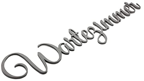 Wartezimmer Türschild Schriftzug Firma Name Wandschild Selbstklebend Grau