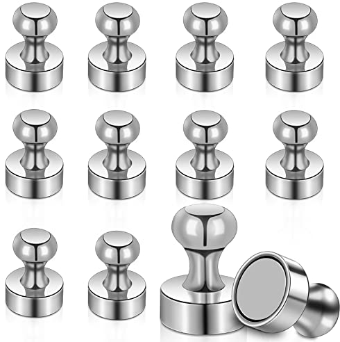 MIN CI 12 Stück Magnete Stark, Neodym Magnete Extra Starke Klein Magneten für Magnettafel 12 x 16mm Mini Magnet Runde Magnet Haken Kühlschran Tafelmagnete Whiteboard Magnet