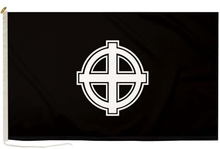 DuraFlag Croce celtica (nero) piccola cortesia 50,8 x 30,5 cm corda e bandiera di alta qualità 50 x 30 cm