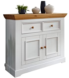 Sideboard in Kiefer massiv weiß Kommode Anrichte (BxHxT 97x94x42 cm)