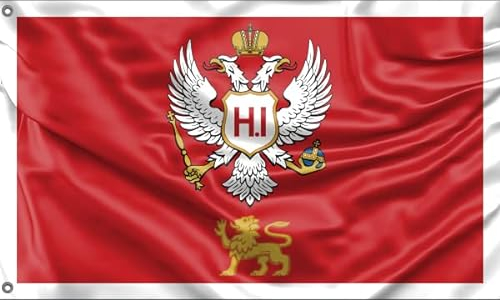 Principality of Montenegro Flagge | Einzigartiger Designdruck | Hergestellt in der EU (90 x 150 cm)