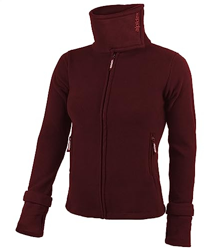 ALPIDEX Damen Fleecejacke Hoher Stehkragen Daumenlöcher Tailierte Winter Fleece Jacke Antipilling Warm Weich Full Zip Fleecepullover Microfleece Wandern Outdoor, Größe:XXL, Farbe:Bordeaux