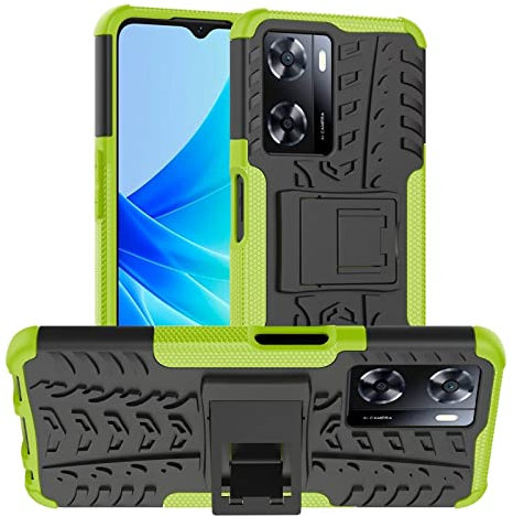 PIXFAB For Oppo A57 4G / Oppo A57S Case, Shockproof Case, Hybrid [Tough] Rugged Armor Protective Cover, Phone Case Cover With Built-in [Kickstand] For Oppo A57 4G / Oppo A57S - Green