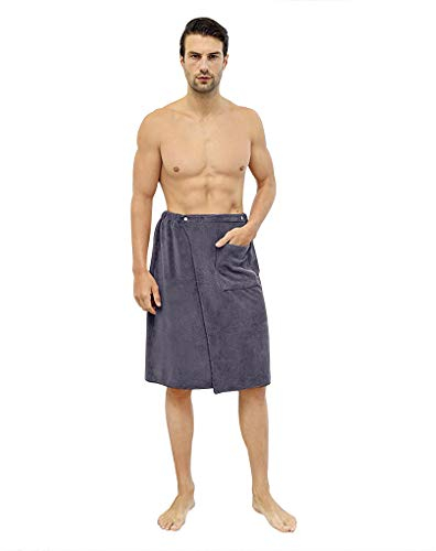 Saunakilt Herren Saunahandtücher Weiches Badetuch Strandtuch Handtuch für Männer Saunasarong Frottee Kilt kurzer Schnitt, Gummizug, Super saugfähig, kein Farbverlust, schnelltrocknend