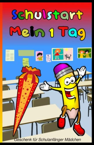 Geschenk für Schulanfänger Mädchen: Das Erinnerungsalbum zum Ausfüllen. In Farbe. Mit viel Platz für Fotos und Bilder.