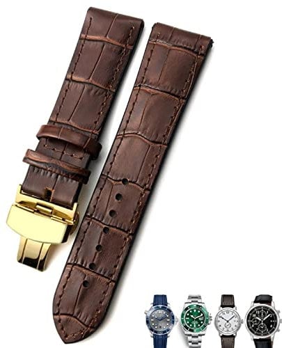 BONOOL 20mm 21mm 22mm Leder Uhrenarmband Schwarz Braun Uhrenarmbänder für Rolex für Omega Seamaster 300 für Hamilton für Seiko für IWC für Tissot Armband