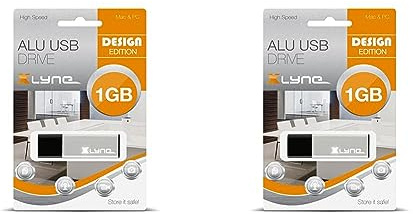 XLYNE 1GB USB-Stick 2.0 ALU High Speed, Design Flash Laufwerk, 1 Stück (Packung mit 2)