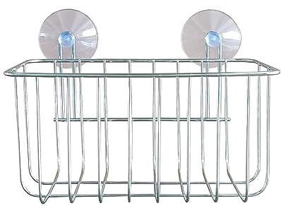 douceur d'intérieur, Panier de Douche (22,5 x 12,5 x 14,5 cm) Filaire Basic Chrome, Métal