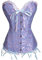 Edhomenn Women's Plus Size Corset Gothic Lingerie Satin Lace up Boned Overbust Bustier Waist Cincher Body Shaping Retro Bustier (02 Purple, S)
