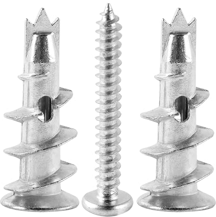 40 Piezas Tacos para Cartón Yeso, Tacos Para Cartón Yeso,Tacos Pladur Gran Peso, Tornillos y Tacos para Placas de Yeso Autoperforantes con Tornillos para Fijación en Hormigón, Ladrillo, Placas de Yeso
