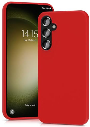 YATWIN für Samsung Galaxy S23 FE Hülle, Premium Silikon Handyhülle mit Kameraschutz, Seidig-Weicher Berühren Ultra Dünne Stoßfeste Kratzfeste Schutzhülle, Rot
