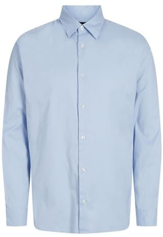 JACK & JONES Jprblabushwick Oxford T-Shirt L/S, Chambray Blue/Fit : Relaxed Fit, L