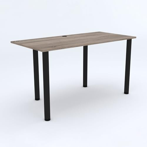 AKKE Gaming Tisch Schreibtisch Gamingtisch Computertisch 100 x 60 cm 3 cm Höhenverstellbar Metall PCV Laminiert Trüffel