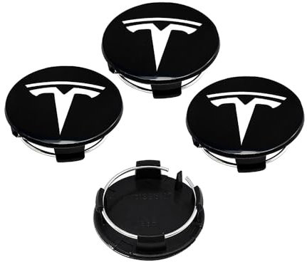 ZGCYK 4 Stück Radnabenkappen für Tesla Model 3 Model Y Model S Model X Model 3 Highland 56MM Felgendeckel Radkappen Reifen Felgen Radnabenabdeckung Zubehör