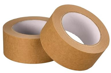 JeCo - Lot de 6 rouleaux de ruban adhésif papier kraft 50mm x 50m pour la fermeture de vos envois expédition emballage carton colis