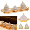 2 PC Stunning Crystal Turkish Tea Set -2 Porcelain Cups, 2 Saucers, 2 Ottoman Lids, Sugar Bowl & Tray -Artisan Turkish Coffee Glasses, Wedding Gift, Celebrations (2 Gold Crystal Cups)