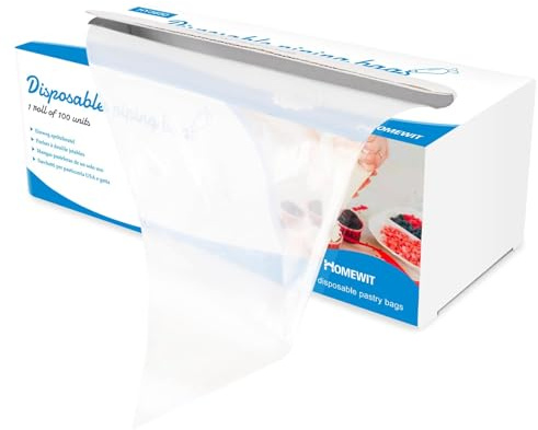 Homewit 100 Pcs Disposable Piping Bags, 21 Inch Clear Plastic Pastry Bags Thickened Large Icing Bag, Clear Icing Piping Bag for Cake Cupcake Dessert Cookies Decoration (53 x 27 cm)