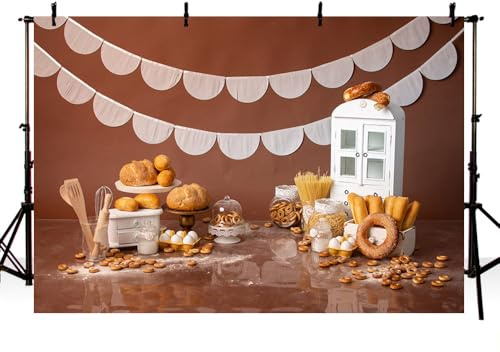 AIBIIN Kitchen Photography Background Donut Bread Flour Pasta Chocolate Backdrop Newborn Baby Shower Smash Cake Photo Props 7x5ft