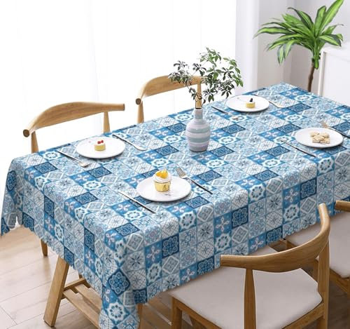 Tischdecke Abwaschbar Rechteckig 110x140cm, Böhmen Tischdecke Outdoor Bohème-Stil Tischdecke Fleckschutz Pflegeleicht Wasserdicht Tischtuch für Küche, Esstisch, Couchtisch, Party, Garten