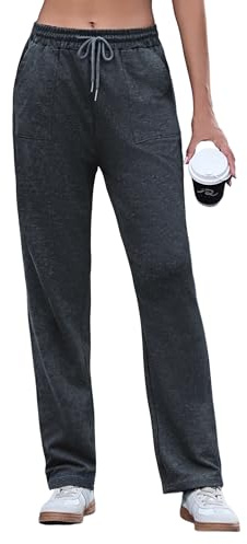 Uniexcosm Pantalon De Sport Long en Coton Pantalons pour Femme Pantalon Jogging Femme Pantalon De Survêtement d'hiver Gris Foncé M