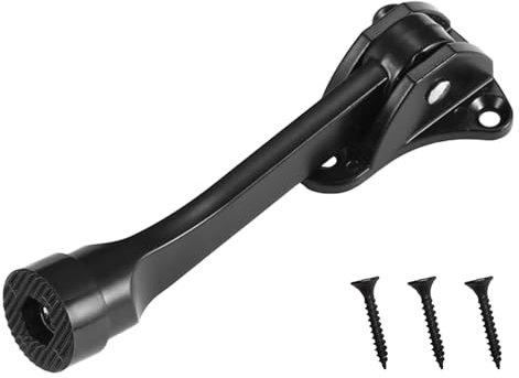 YMWALK Bloc Porte, Anti-Claque Porte, Arrêt de Porte avec Tampon en Caoutchouc et Vis, Alliage de Zinc (Black)