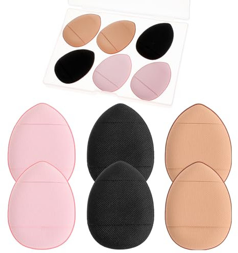 6Pcs Mini Powder Puff, Soft Finger Makeup Puff Mini Makeup Sponges with Small Case for Foundation, Makeup Setting, Concealer, Loose Powder, Blush, Dry and Wet Beauty Makeup Tools