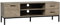 HOMCOM Meuble TV Meuble télé Bois Banc TV pour téléviseur jusqu'à 50 Pouces avec Placard 2 tiroirs 2 niches 2 Passe-câbles pour Salon Salle à Manger Chambre à Coucher, 132 x 39 x 45,5 cm Gris Noir