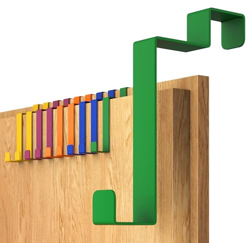 4smile Türhaken Innenseite, 10 Stück - Bunte Türhaken zum Einhängen, Kleiderhaken Tür für Jacken und Handtücher - Belastbare Türgarderobe Rückseite, hochwertige Handtuchhalter Tür Innen