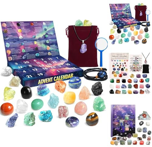Meine Bestellungen Anzeigen Edelstein Adventskalender 2024 Weihnacht Countdown Kalender Adventskalender 2024 Kristalle Geschenk Für Jungen, Mädchen Adventskalender 2024 Kleinkind(#A)