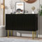 LUTUTU Moderner Sideboard mit robustem MDF, verstellbaren Regalböden und Metallbeinen, geeignet für Esszimmer, Wohnzimmer und Küche (Schwarz, 120L/42B/93H)