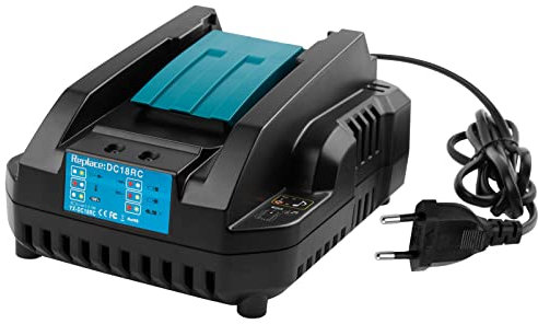 ASUNCELL Chargeur rapide 4A DC18RC compatible avec Makita 14,4V-18V Li-Ion Batterie de rechange BL1815 BL1830 BL1840 BL1850 BL1860 BL1890 BL1415 BL1430 BL1440