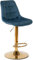 MEBEL ELITE Barhocker Höhenverstellbar mit Lehne - Barstuhl Blau mit Fußstütze - Gepolstert Bar Hocker aus Samt und Metall - Küchenhocker Leicht zu Reinigen - Sitzhöhe 60-80,5 cm