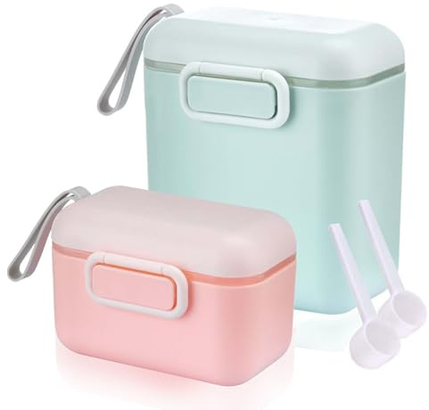Dosatore per latte in polvere, 2 pezzi di scatola di latte in polvere per bambini, contenitore portatile per latte in polvere, contenitore per latte in polvere per neonati, dosatore per latte in