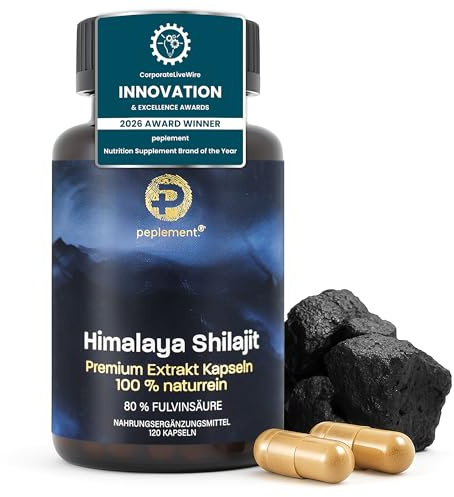 Himalaya Shilajit Premium Extrakt Kapseln – 120 Stück – 1000 mg Tagesdosis – Mumijo Shilajit Kapseln mit 80% Fulvinsäure, das Original aus dem Himalaya - Geschmacksneutral, einfach einzunehmen