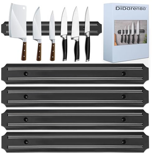 Porte couteaux aimanté 4 pieces 33 cms barre aimantée pour couteaux aimant couteau mural