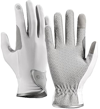 Nuibechenly Reithandschuhe Herren Damen Unisex,Atmungsaktiv rutschfest Alle Jahreszeiten Reitsport Handschuhe (weiß, M)