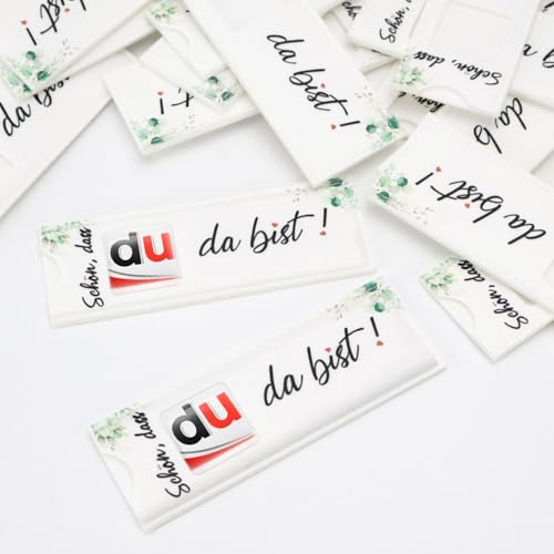 KXVXXV 30pcs Schön Dass Du Da Bist Gastgeschenke Hochzeit Schokolade Hülle Filz für Duplo, Gastgeschenke Konfirmation für Taufe Kommunion Geburtstag, ohne Schokolade