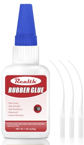 Realth Rubber Glue 1 Pack 30g with Anti-Clog Cap | Strong Strength Adhesive, Fast Cure, Heat-Resistant Waterproof, for Tire Boots Belt Foam DIY Craft Car Edge Tube